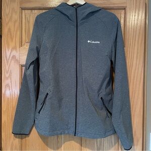 Columbia Women’s Gray Hooded Rain Resistant / Windbreaker Jacket | Size Large